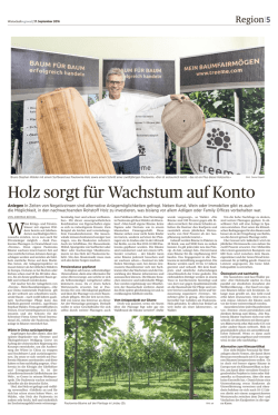 Holz sorgt f&uuml;r Wachstum auf Konto