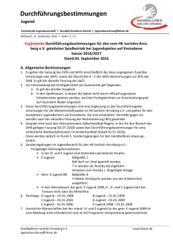 Durchführungsbestimmungen - Handballkreis Iserlohn Arnsberg eV