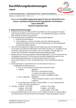 Durchf&uuml;hrungsbestimmungen - Handballkreis Iserlohn Arnsberg eV