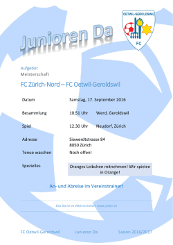 FC Zürich-Nord – FC Oetwil