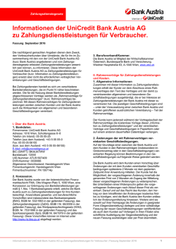 Informationen der UniCredit Bank Austria AG zu