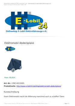 Elektromobil Abdeckplane - E