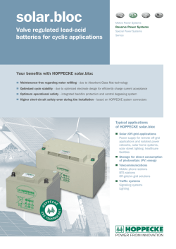 HOPPECKE - Power from Innovation: HOPPECKE