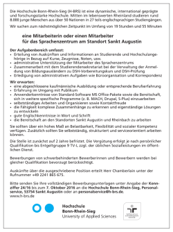 eine Mitarbeiterin oder einen Mitarbeiter f&uuml;r das Sprachenzentrum