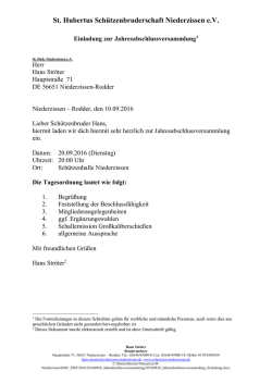 Jahresabschlussversammlung 20:00 Uhr