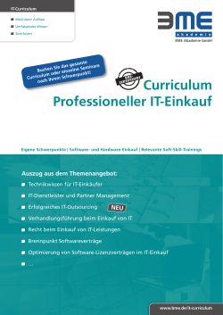 Curriculum Professioneller IT-Einkauf