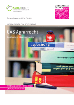 CAS Agrarrecht - Universität Luzern