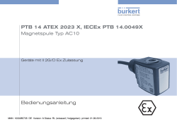 Bedienungsanleitung PTB 14 ATEX 2023 X, IECEx PTB