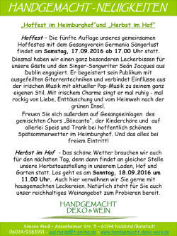 Neuigkeiten - Handgemacht Deko Wein, Bönstadt
