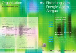 Einladung zum Energie-Apéro Aargau Organisation