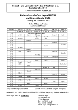 Zeitplan - LG Menden