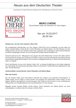 Pressemitteilung - Deutsches Theater München