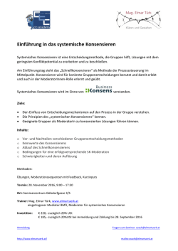 Einf&uuml;hrung in das systemische Konsensieren