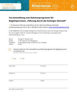 Fax-Anmeldung zum Rahmenprogramm für