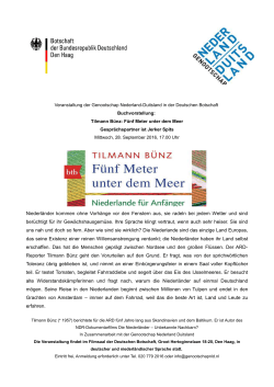 Lesung Tilman B\374nz - Deutsche Botschaft Den Haag