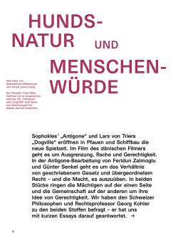 Dogville - Schauspielhaus Z&uuml;rich