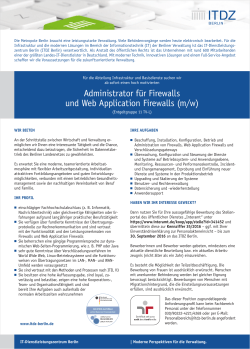 Administrator für Firewalls und Web Application Firewalls (m/w)