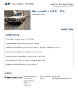 Mercedes-Benz 450 SL (1976) 10.000 EUR