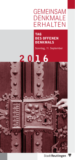 Programm: Tag des offenen Denkmals 2016 in Reutlingen
