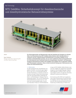 MTU SafeMon: Sicherheitskonzept für dieselmechanische und