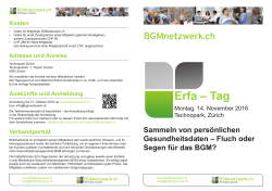 Erfa – Tag - BGMnetzwerk.ch