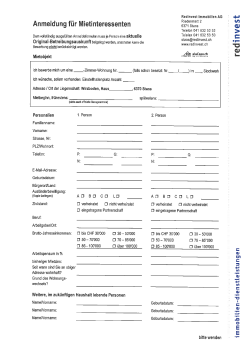 Formular für Mietinteressenten