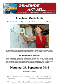 Dr. Luise Maria Sommer - Abenteuer Gedächtnis