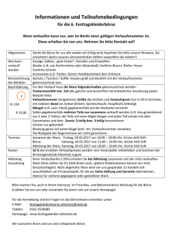 Informationen und Teilnahmebedingungen
