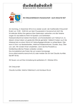 Infobrief - Elternverein Hunzenschwil