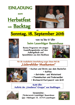 Herbstfest mit Backtag - Lauenh&auml;ger Bauernhaus