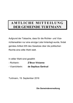 Richterwahlen - Gemeinde Turtmann
