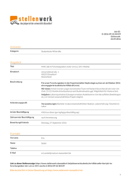 HiWi-Job im Forschungslabor an der Uni (ca. 10 h / Woche)