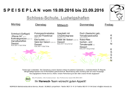 Schloss-Schule, Ludwigshafen SPEISEPLAN vom 19.09.2016 bis