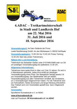 Infoflyer zur 4. ADAC Tretkart Stadtmeisterschaft als PDF