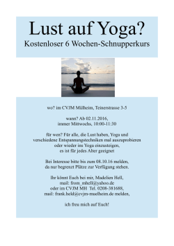 Lust auf Yoga - CVJM Mülheim