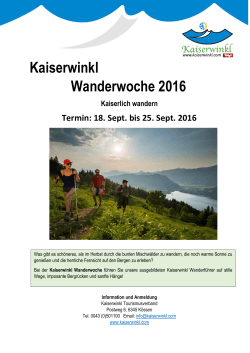 Kaiserwinkl Wanderwoche 2016