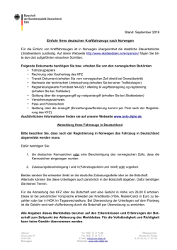 Einfuhr Ihres deutschen Kraftfahrzeugs nach Norwegen