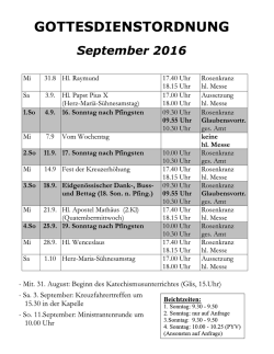Gottesdienstordnung