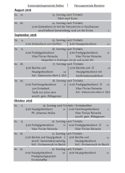 Gottesdienste - Petrusgemeinde Blasheim