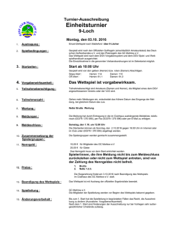 Einheitsturnier - Golf Club Mahlow e.V.