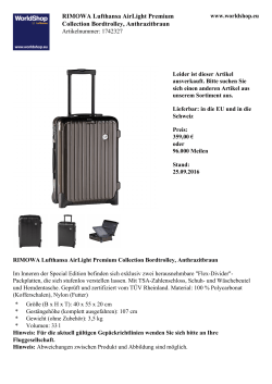 RIMOWA Lufthansa AirLight Premium Collection Bordtrolley