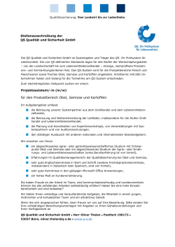 QS: Wir suchen zum n&auml;chstm&ouml;glichen Zeitpunkt eine