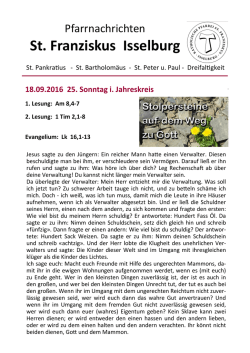 St. Franziskus Isselburg - Herzlich willkommen in der Pfarrei St