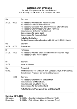 Gottesdienst-Ordnung - Pfarreiengemeinschaft Ottmaring