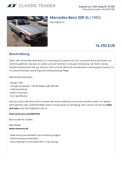 Mercedes-Benz 500 SL (1985) 16.350 EUR