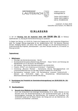 einladung - Marktgemeinde Lauterach
