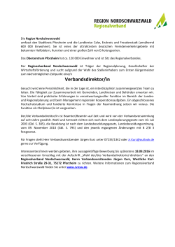 Verbandsdirektor/in - Regionalverband Nordschwarzwald