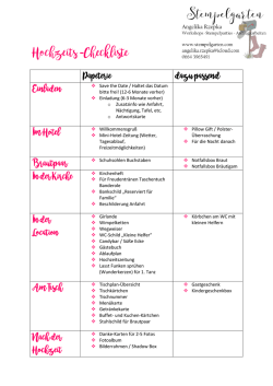 Hochzeits - Checkliste