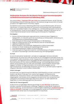 Jobs - MIZ-Babelsberg