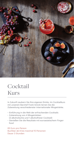 Cocktail Kurs - The Westin Bellevue Dresden